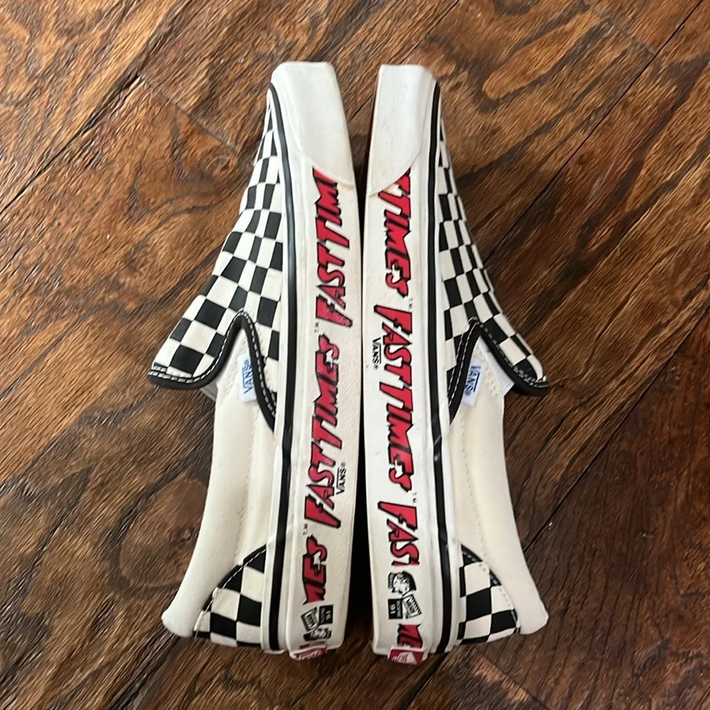 VANS Fast Times black and white checkered slip on - Picture 3 of 6
